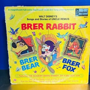 Walt Disney’s Brer Rabbit Disneyland Record 1979 & 11p Book Uncle Remus 12”
